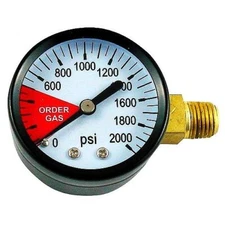Regulator Replacement Gauge 0-2000 PSI Left Hand Thread, Keg Draft Beer CO2,
