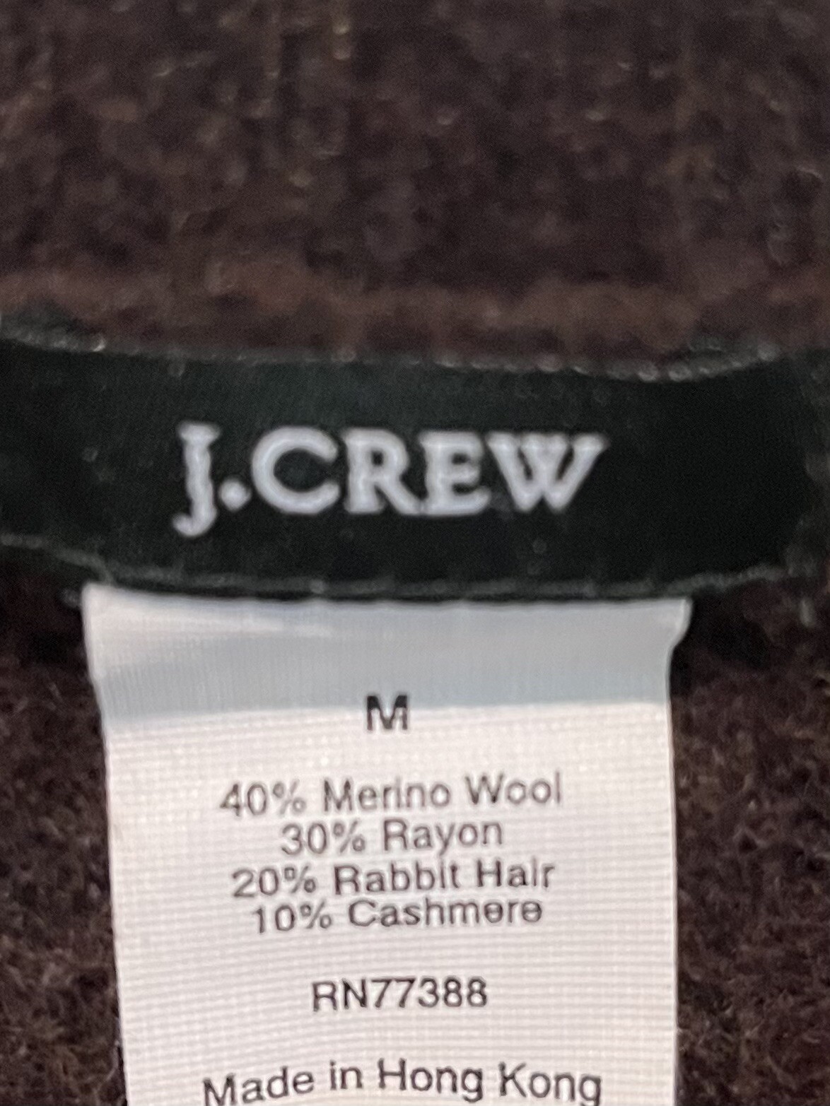 Pre-owned Women's J. Crew Medium Brown Merino Wool/Rayon/Rabbit ...