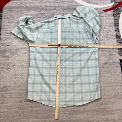 Chemise ExOfficio Adventure XL Homme – Vert/bleu Poisson, Ventilée, Performance