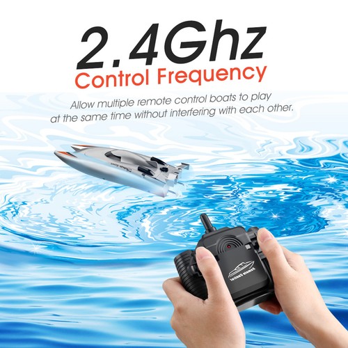 Remote Control Boats for Pool and Lake 25KM/H 2.4GH 2CH RC Boat Black Toys T5C2 - Picture 9 of 17