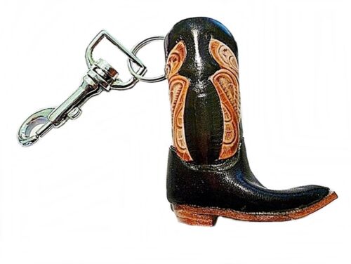 Schlüsselanhänger Schlüsselring m. Karabiner Cowboystiefel echt Leder Handarbeit - Bild 1 von 1