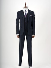 Dark Navy Blue Men s 3 Piece Slim Fit Suit PAREZ SUITS