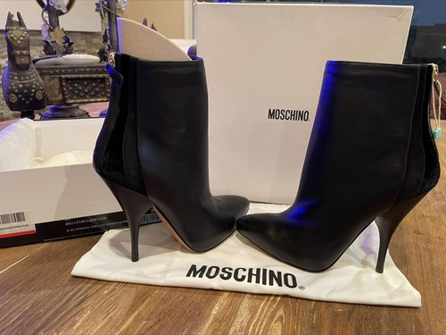 Botas Moschino Negras Totalmente Nuevas Talla 38-5" Tacones Sexy - Imagen 5 de 8