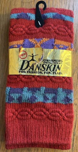 Vintage 1982 Danskin Knit Leg Warmers NEW OLD STOCK Dance Colorful One Size