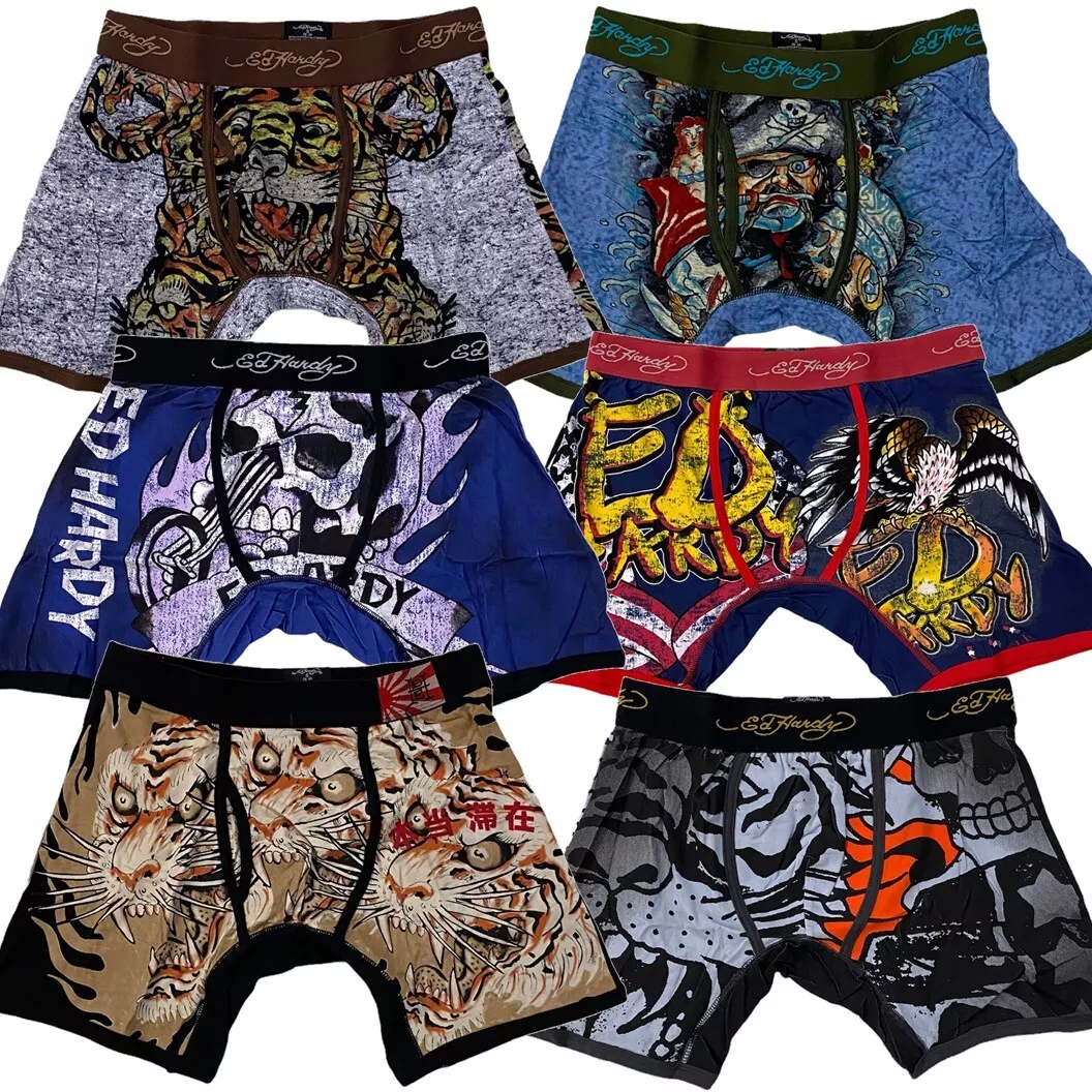 Ed Hardy Men's Tattoo Graphic Print Boxer Brief Underwear