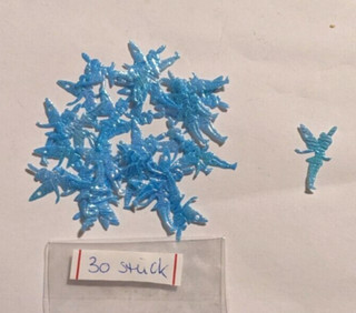 30 Elfen aus Stoff hell blau Effektfolie basteln Karten Kerzen Deko Vasen
