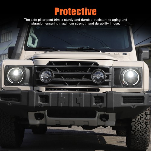 Glossy Black Car Headlight Ring Trim Accessories Cover For Ineos Grenadier 2020+ - Picture 10 of 12