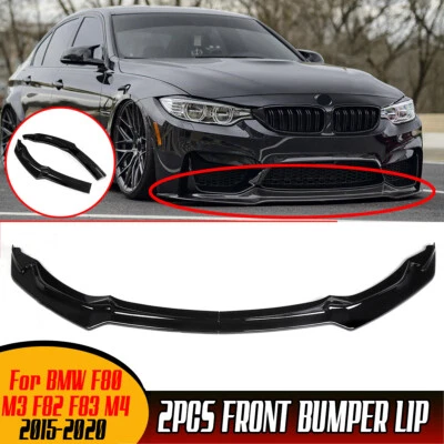 JES Spoiler Lèvre Lame Noir Jupe Pare-Choc Avant Pour 2015-2020 BMW F80 M3 F82 M4