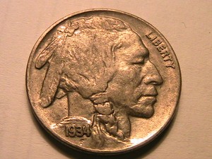 1934-P-Buffalo-Nickel-Choice-AU-Lustrous-Toned-Original-Indian-Head-5-Cent-Coin