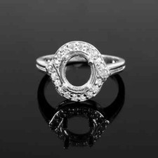 Sterling Silver 7x9 mm Oval Semi Mount Ring Setting Engagement Ring Setting