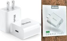 20W Mkeke Type C USB C Wall Charger Adapter, Fast Charging Samsung  iPhone iPad