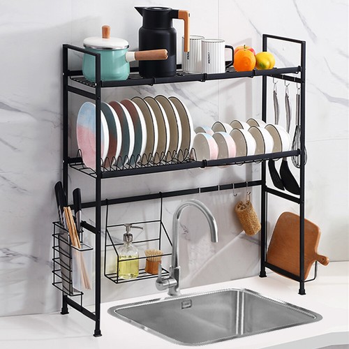 Over The Sink Dish Drying Rack 2 Tier Stainless Steel Above Sink Dish Rack Sink - Picture 12 of 14