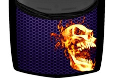 Ovals Purple Metal Grate Single Skull Truck Hood Wrap Vinyl Car Graphic Decal