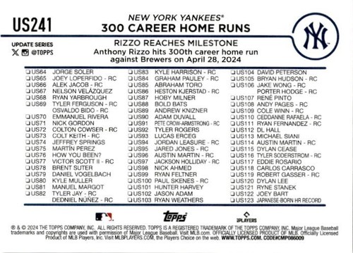 2024 TOPPS UPDATE 176-350 PICK YOUR CARDS TO COMPLETE YOUR SET - Picture 134 of 349