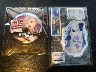 Black Clover Noel Silva Birthday Can Badge Diorama Acrylic Stand Figure 2SET