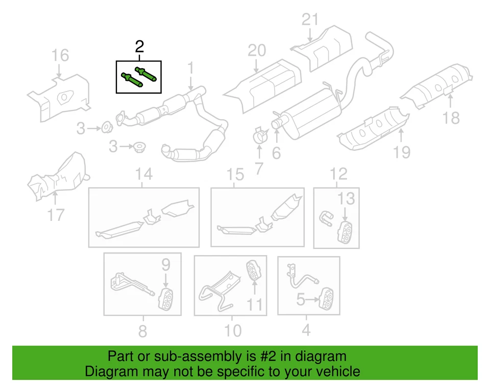 Paquete de 4 pernos convertidores catalíticos de escape originales Ford OEM 08-19 W712670-S900 Foto 3 de 4