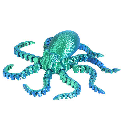 3D Printed Octopus Articulated Octopus Collectible Figurine Animal Blue & Green