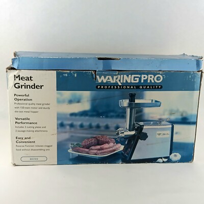 Waring Pro 3 Cutting Blades Electric Meat Grinder With Reverse Function MG100