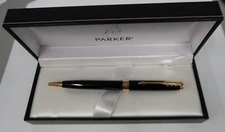 Parker Sonnet Black & Gold Trim Ballpoint Pen #1931497 New In Box