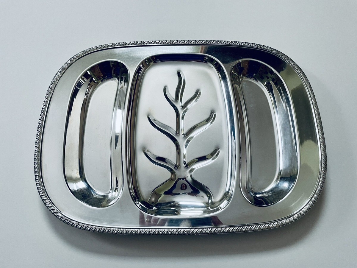 Oneida Ltd. Fiesta ~ Silver-Plated Tree Design Large Serving Tray