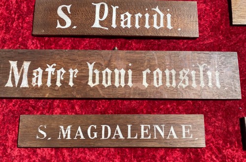 Set of 9 religious statue name plaques church catholic av 25cm - Foto 5 di 12