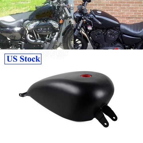 Black 3.3 Gal Steel Gas Fuel Tank For Harley Sportster Forty Eight XL1200 2007up - Picture 9 of 9