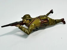 Rare Technofix (Germany) # 1937 Tinplate "Crawling Soldier" , clockwork