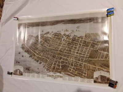 Charleston South Carolina 1872 Historic Panoramic Town Map - 16x24