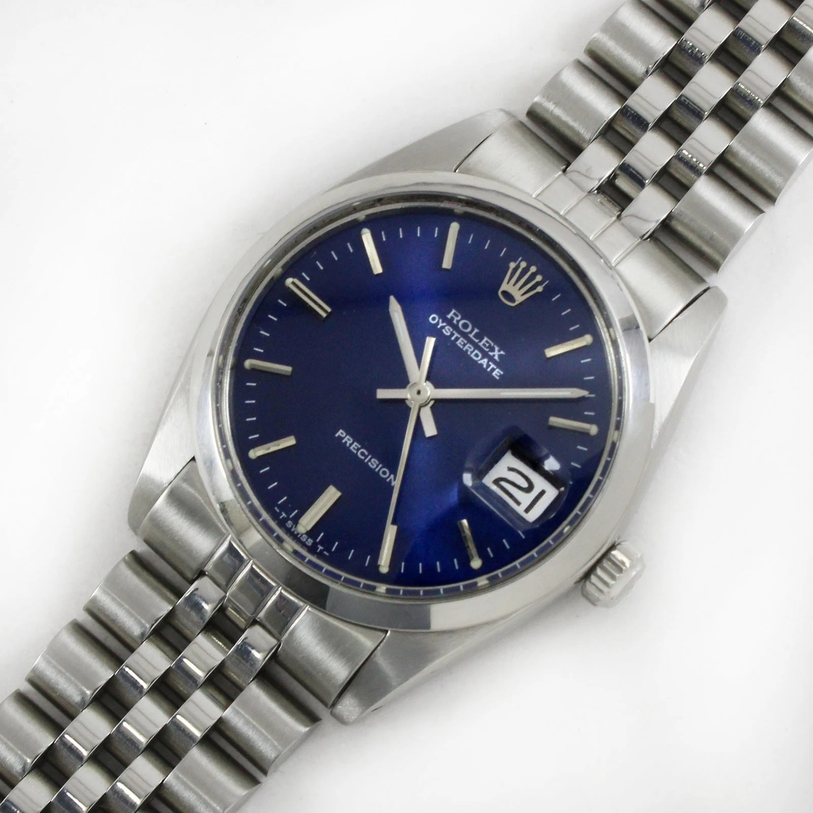 Vintage Rolex OysterDate Precision 34mm Men Steel Watch Ref 6694