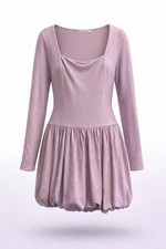 NWT Icy Lilac Long Sleeve Mini Dress Bubble Hem Size XXL Kohl’s