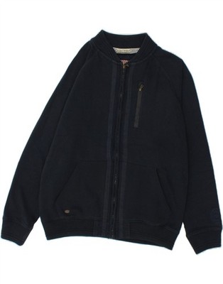 TOKYO LAUNDRY Womens Tracksuit Top Jacket UK 16 Large Navy Blue Cotton CL94