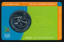 Australia: 2006 Commonwealth Games 50c Squash in RAM Card, Very Scarce