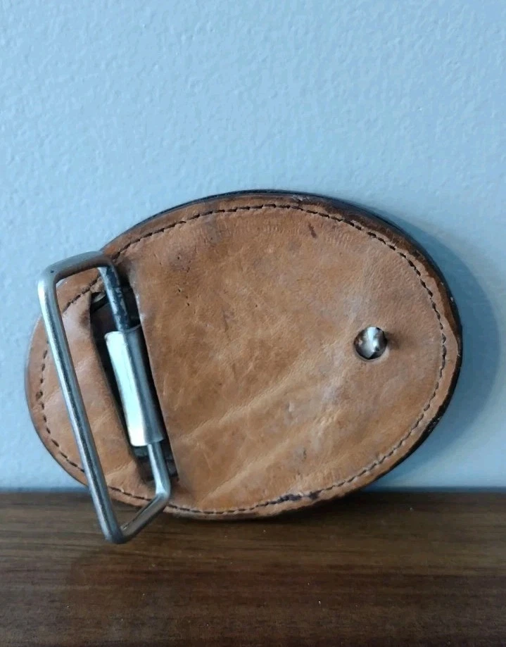 MEXICO Leather Belt Buckle, Handmade; Hand-Tooled Decorative Belt Buckle - Image 3 of 4