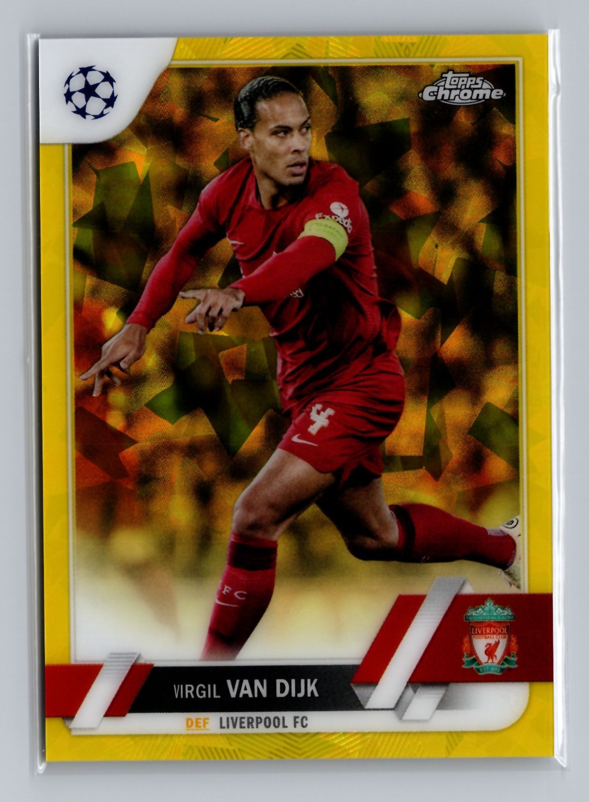 2022-23 Topps Chrome Sapphire Edition UCL Liverpool Virgil Van Dijk Yellow 50/99 view 1