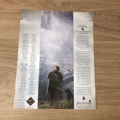 GUNS70 MAGAZIN WERBUNG 12X9 JOHN PARTRIDGE NORTHUMBERLAND JACKE