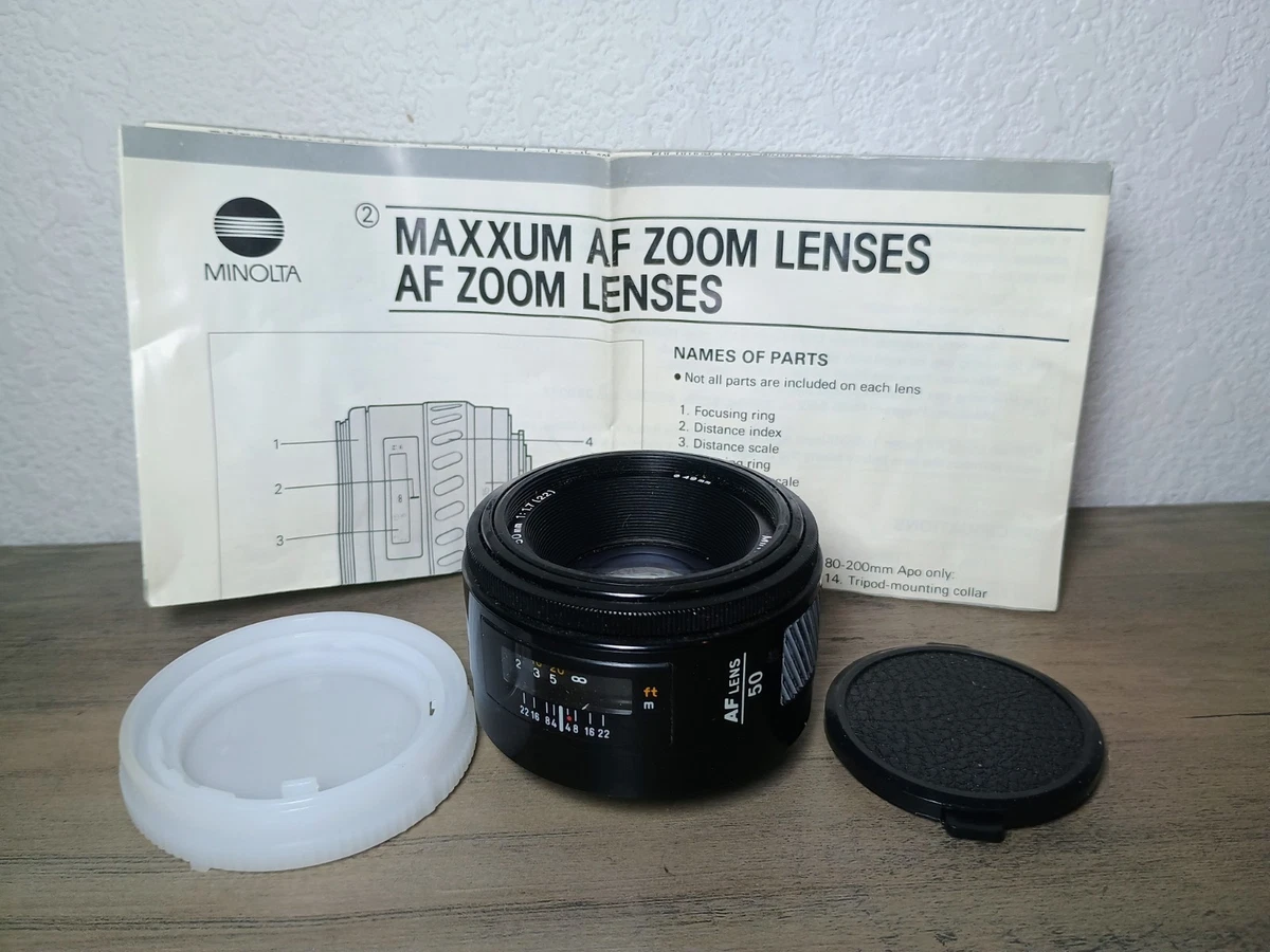 Minolta Maxxum 50mm Focal Camera Lenses f/1.7 Maximum Aperture for