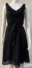 White House Black Market Sleeveless Ruffle Dress in Black Size 6