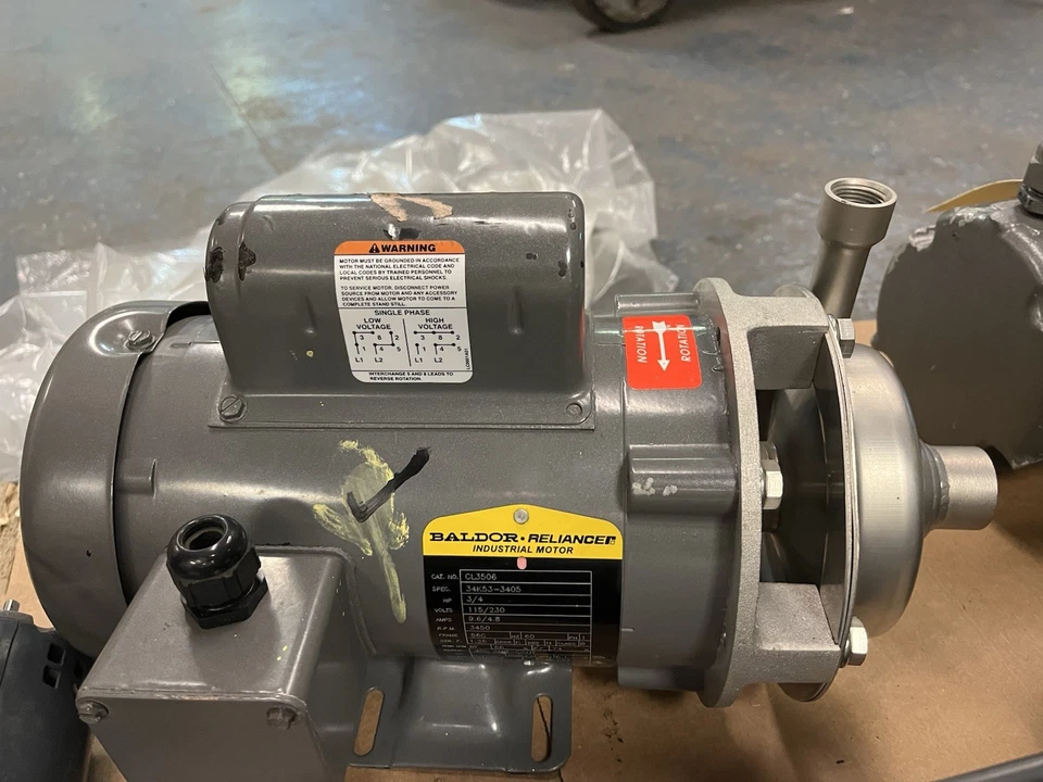 RS CORCORAN,2000D, CENTRIFUGAL PUMP 1"X1-1/2" 3/4HP 3450RPM 1PH - Image 3 of 4