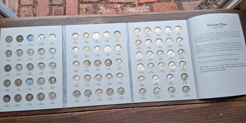 Mercury Head Dime Collection 1916 To 1945 PDS Silver Coins 76 Coins Harris Album