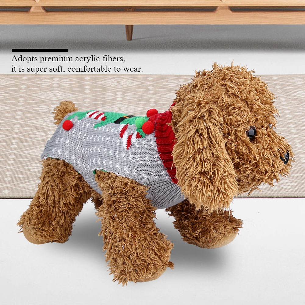 Christmas Pet Sweater Soft Warm Xmas Costume For Dog Puppy Easy To Use