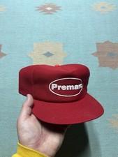 Vintage 80s SnapBack hat cap Premarc concrete construction USA made full foam