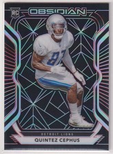 NFL QUINTEZ CEPHUS 2020 PANINI OBSIDIAN ROOKIE CARD FOOTBALL NO.192 LIONS. rookie card picture