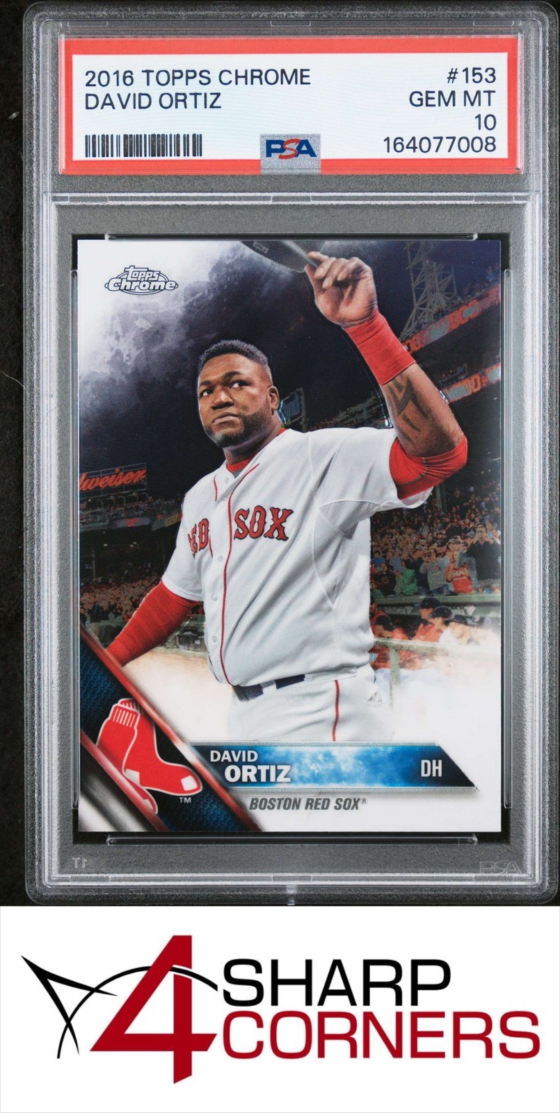 David Ortiz #153 Baseball Cards 2016 Topps Chrome trading card — raw and PSA graded price guide