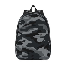Camouflage Camo Grey Backpack 17.7 Inch Laptop Backpack Travel Hiking Daypack...