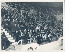 1936 People Bleachers Beautiful Women Fancy Dresses Vintage Original Press Photo