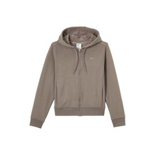 Nike Solid Color Logo Hoodie Long Sleeve Sweatshirt for Women Brown