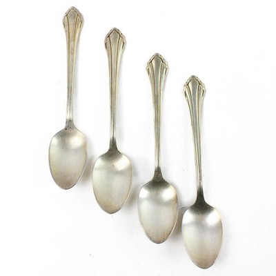 Set of 4 Oneida Bancroft Stainless Teaspoons 6'' Classic Pattern