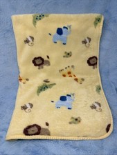 Circo Yellow Safari Animal Baby Blanket Lion Elephant Giraffe Alligator Monkey