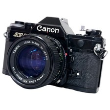 Canon AE 1 black CANON LENS FD 50mm F1.4 film camera body and lens set Z7031