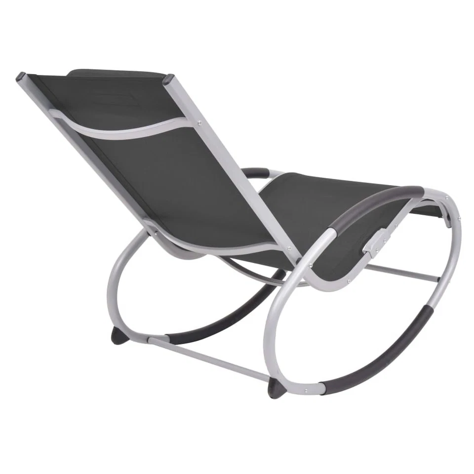 Rocking Chair Black and Grey Aluminum, Textilene, Iron Standard - Image 4 of 4